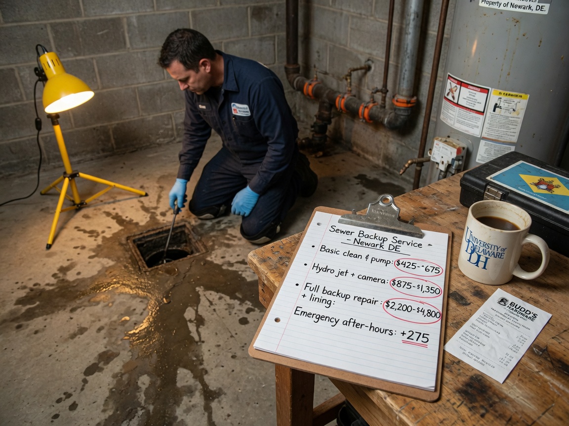 Typical Price Ranges for Sewer Backup Service in Newark DE